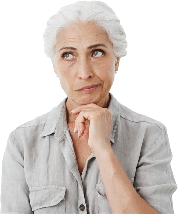 Imagem sobre uma senhora com catarata